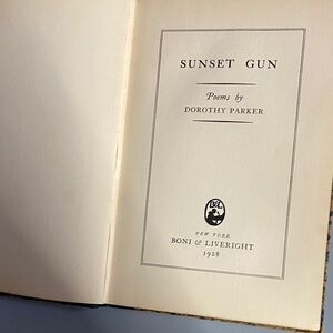 Sunset Gun by Dorothy Parker - Elegant Cream Coffee Table Book